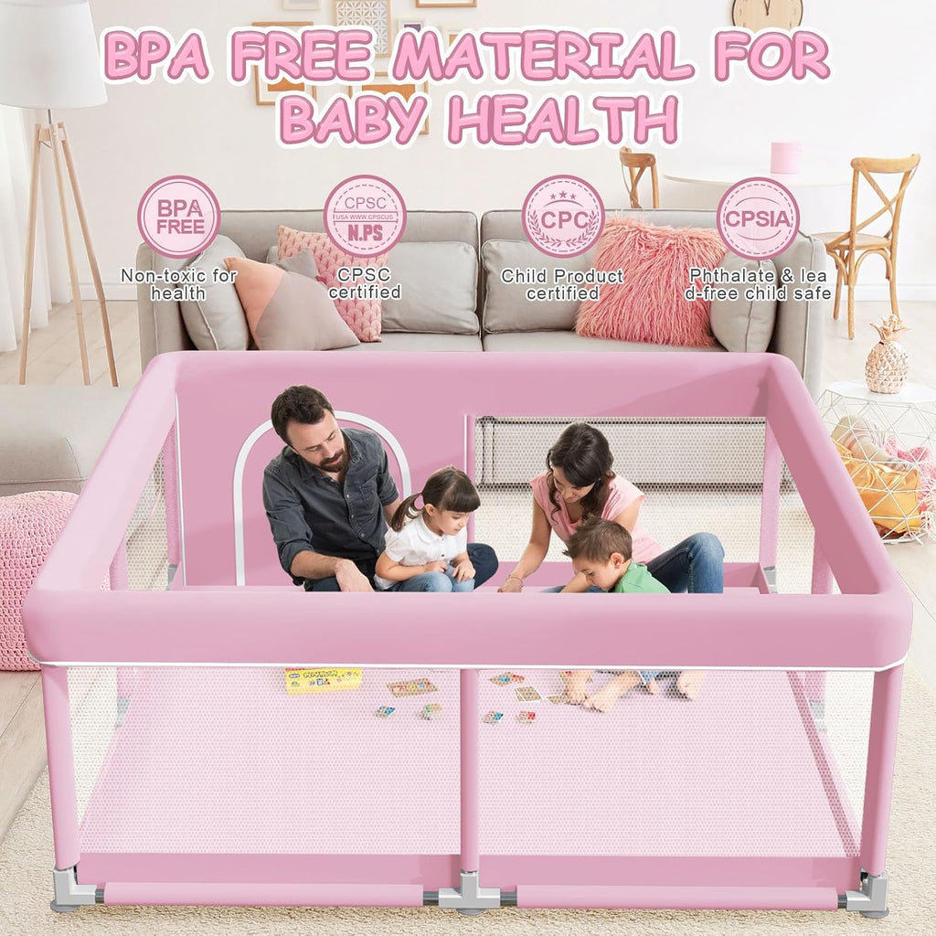 XVISHX Corralito para bebés de 50 x 50 pulgadas, corralitos de jueg...