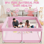 XVISHX Corralito para bebés de 50 x 50 pulgadas, corralitos de jueg...
