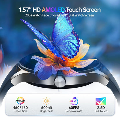 Woneligo Reloj inteligente para hombre, AMOLED de 1.57 pulgadas, pa...
