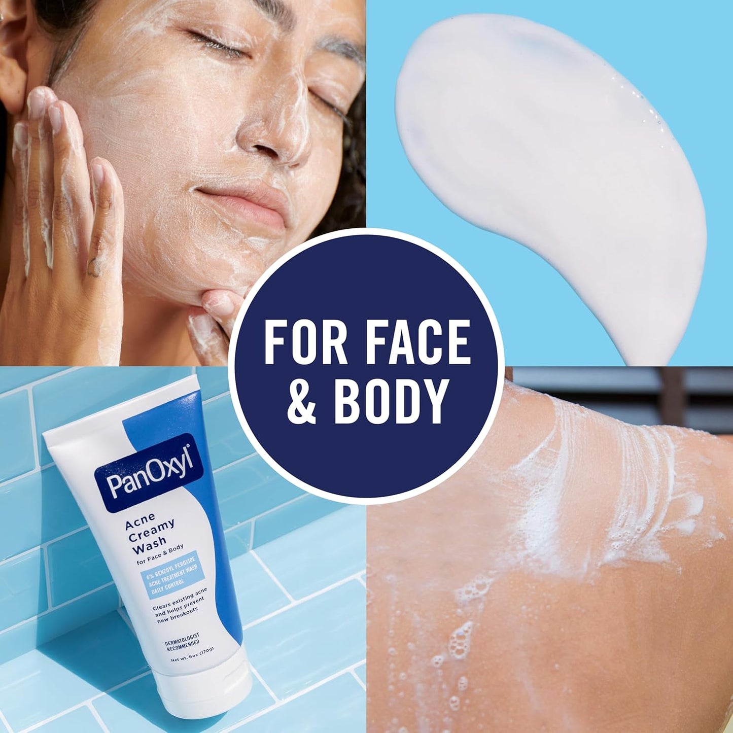 PanOxyl Crema de lavado cremosa antimicrobiana hidratante contra el...