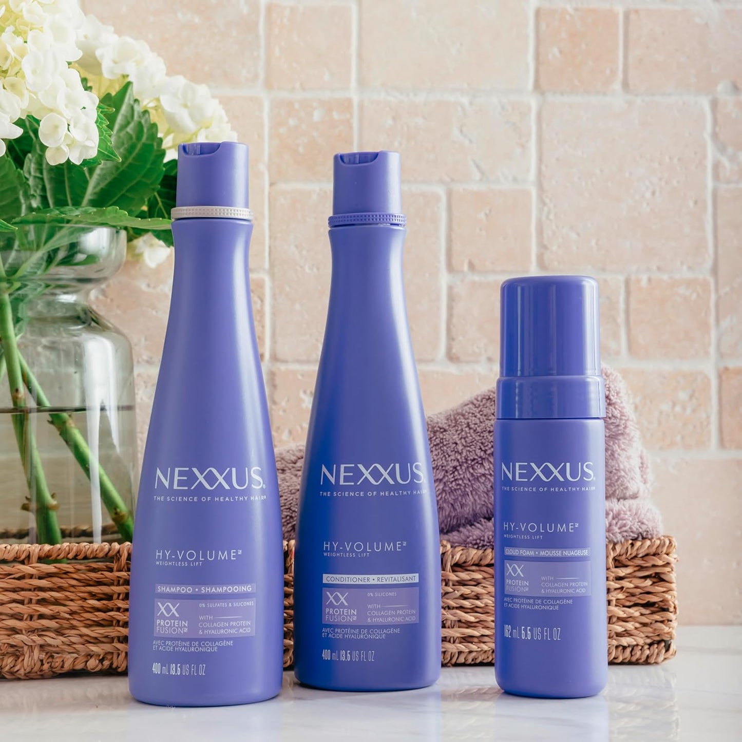Nexxus HY-VOLUME Champú, Acondicionador y Espuma de Volumen Sin Pes...