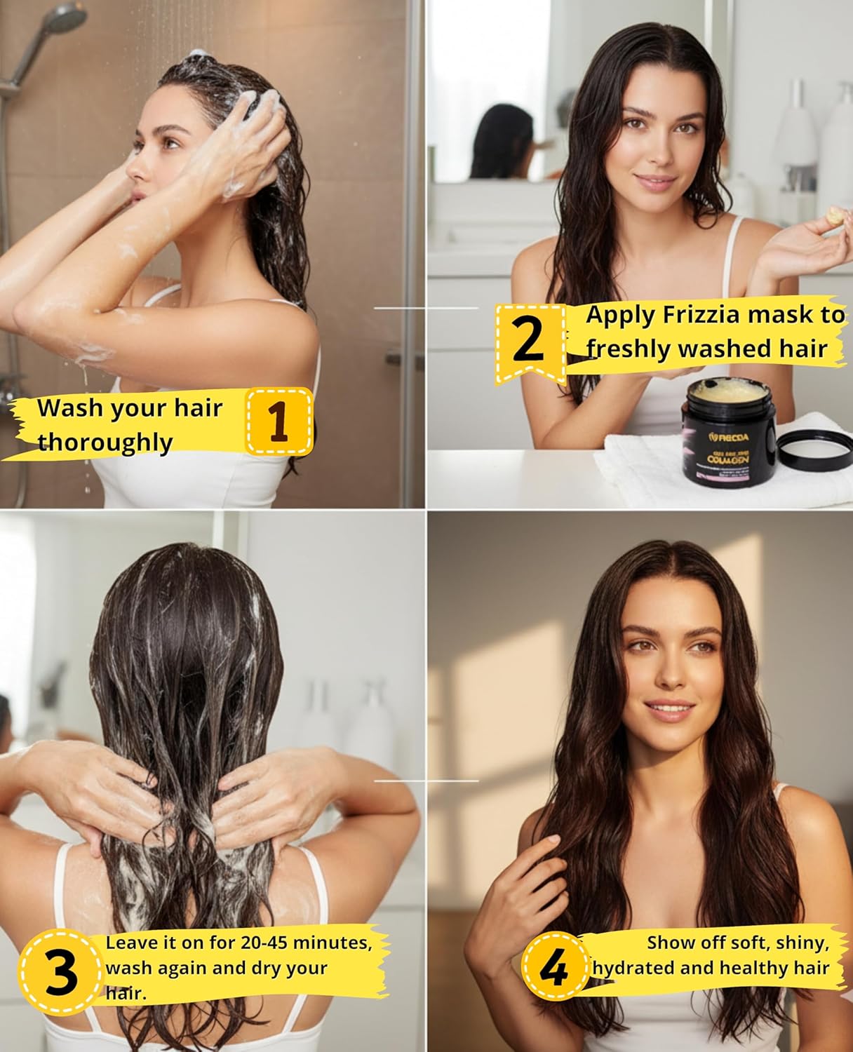 Frizzia Mascarilla capilar ULTRA Colágeno, FÁCIL de usar. Con aceit...