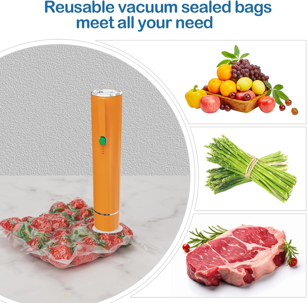 40 bolsas selladoras al vacío para alimentos con válvula de aire, b...