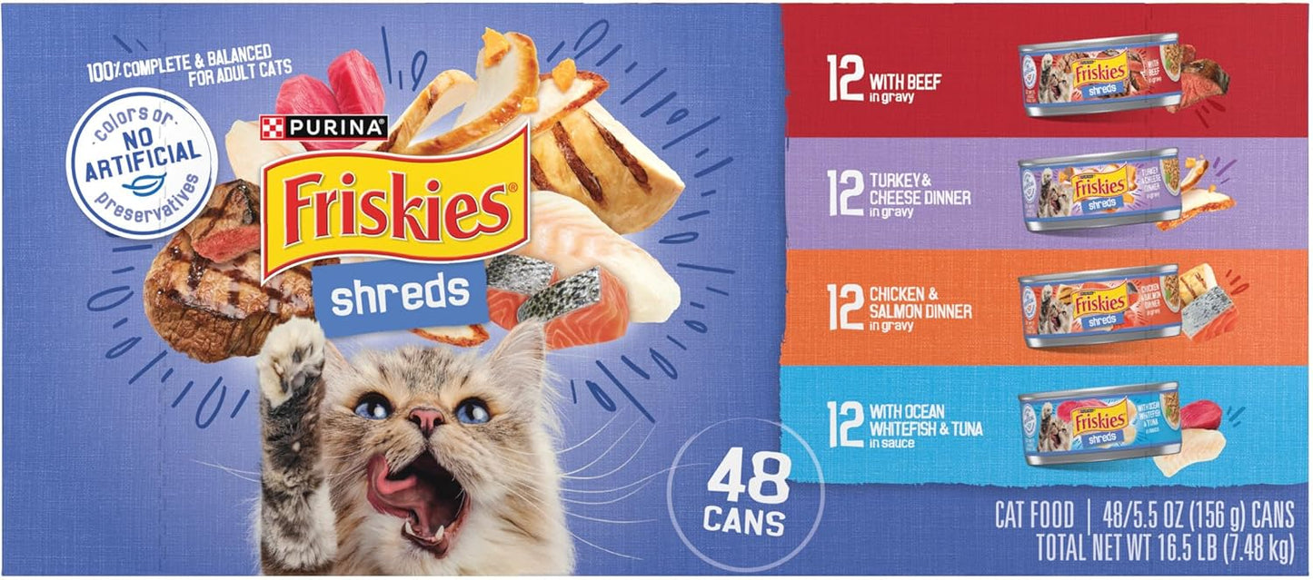 Purina Friskies - Paquete variado de alimentos húmedos para gatos,...