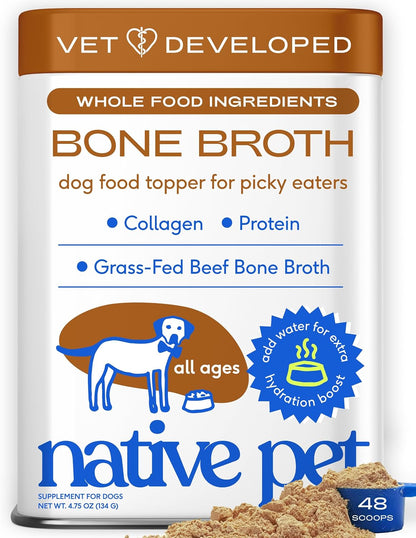 Native Pet Caldo de Huesos para Perros - Hecho con Caldo de Hueso d...