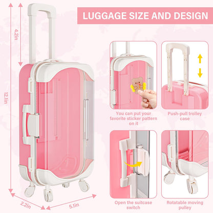 XFBB Juego de viaje con maleta para muñeca, ropa y accesorios para...