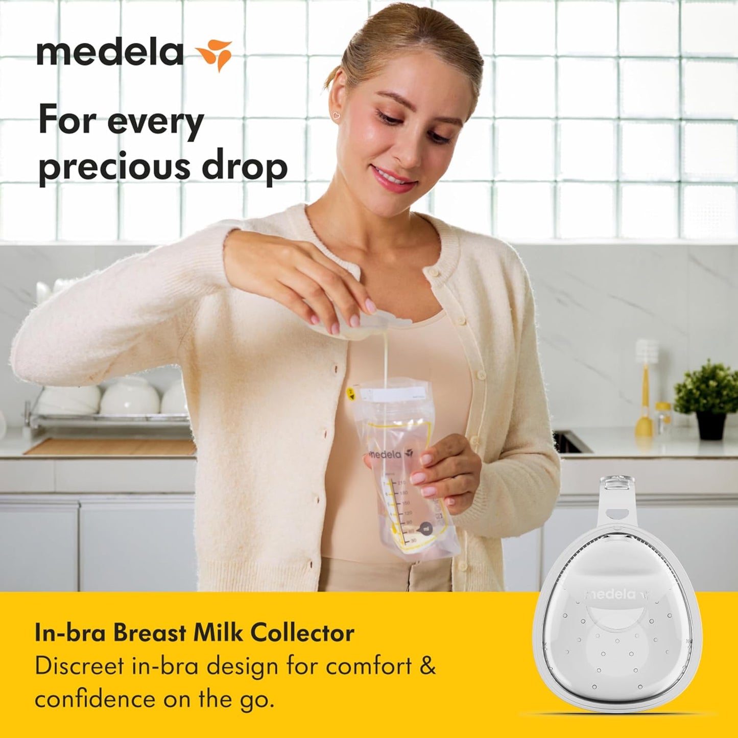 Medela in-Bra - Colector de leche materna, diseño a prueba de fugas...
