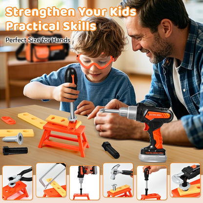 Juego de herramientas para niños, 49 piezas, bolsa de herramientas...