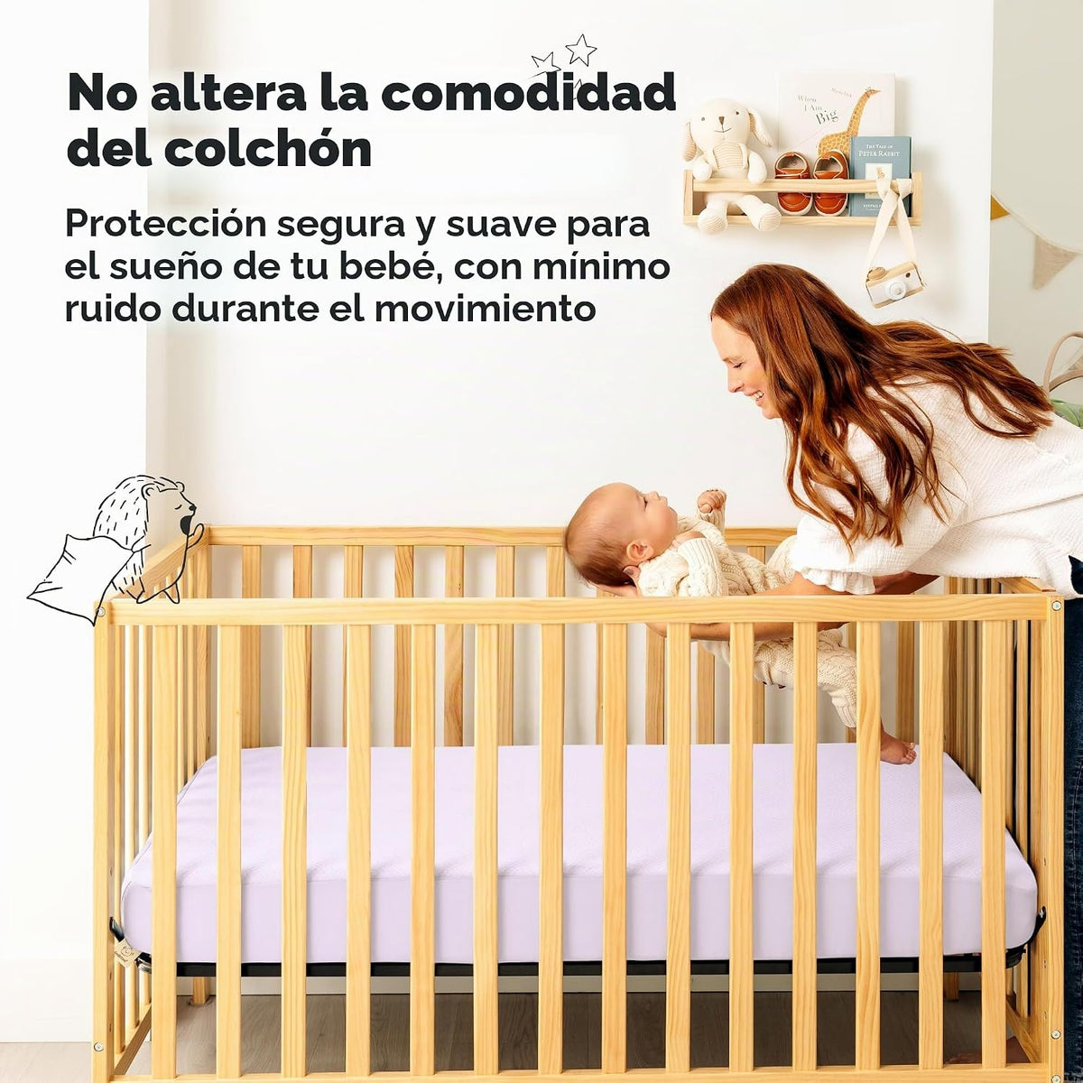 Paquete de 2 fundas protectoras de colchón impermeables para cuna,...