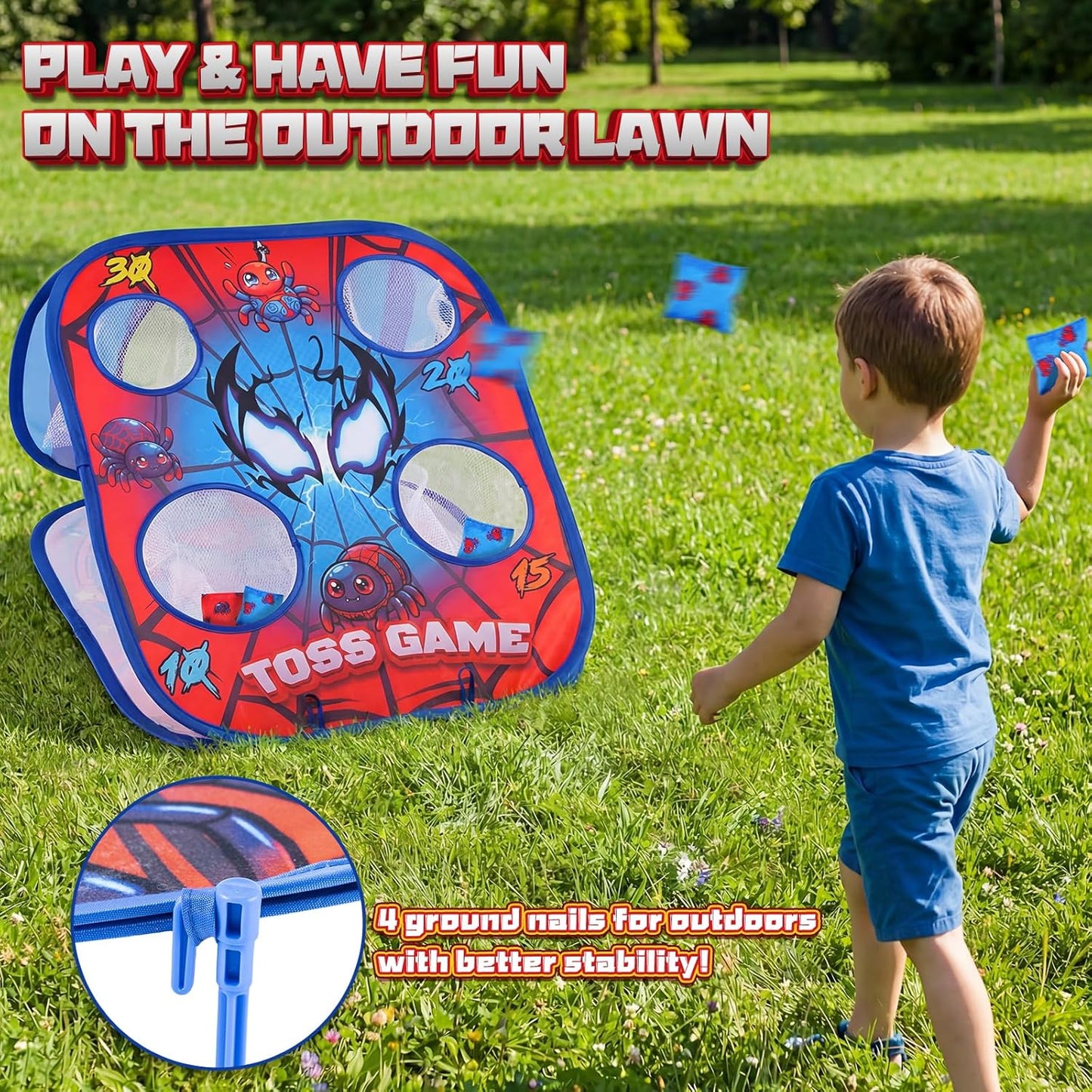Bean Bag Toss Game for Kids - Cornhole Board Outdoor Toys for Toddl...