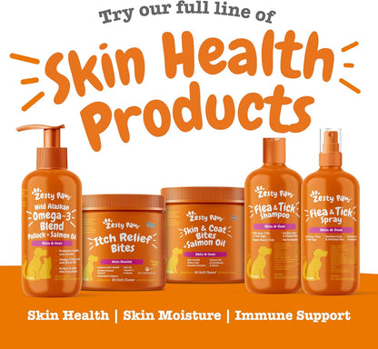 Zesty Paws Wild Alaskan Omega-3 Blend Aceite de Abadejo + Aceite de...