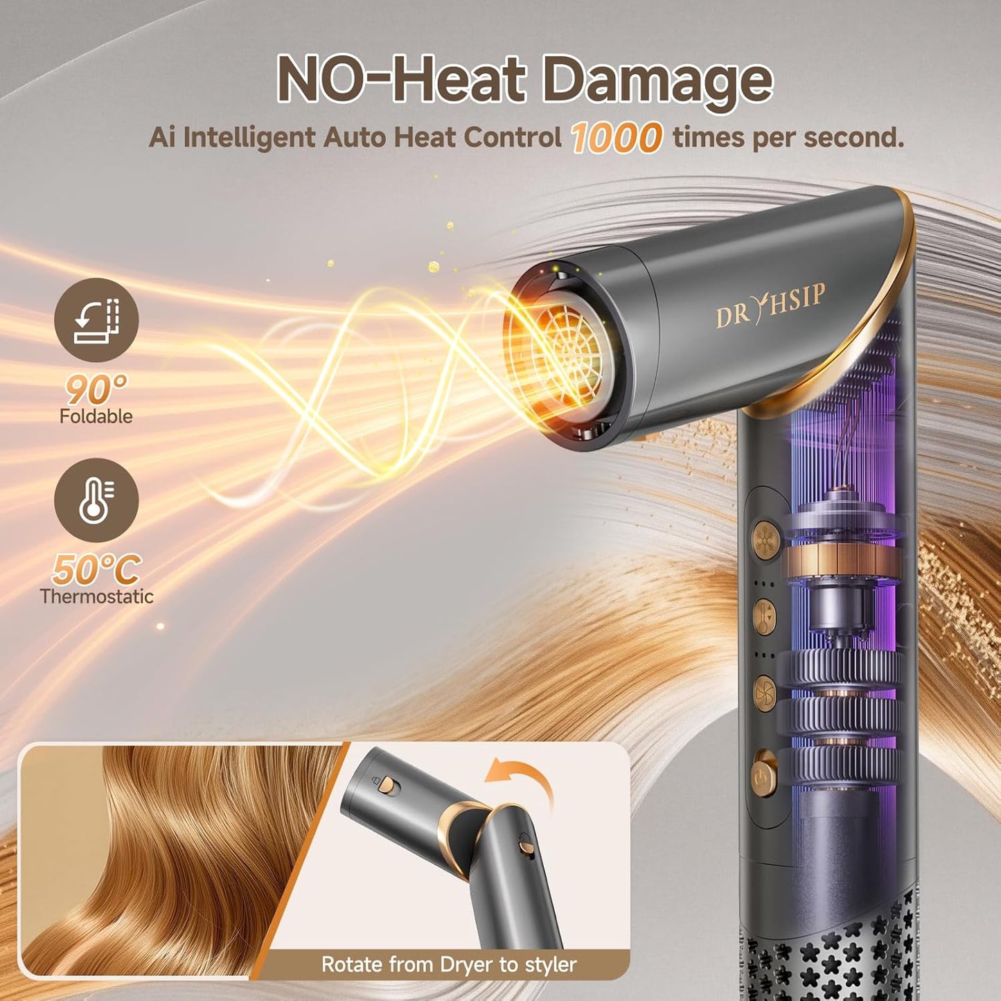 AVENHO Estilizador de Cabello con Aire Envolvente 8 en 1 y Cepillo...