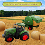 Peagprav Juego de juguetes de tractor de granja, empacadora redonda...