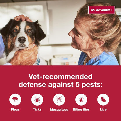 K9 Advantix II Tratamiento y prevención de pulgas, garrapatas y mos...
