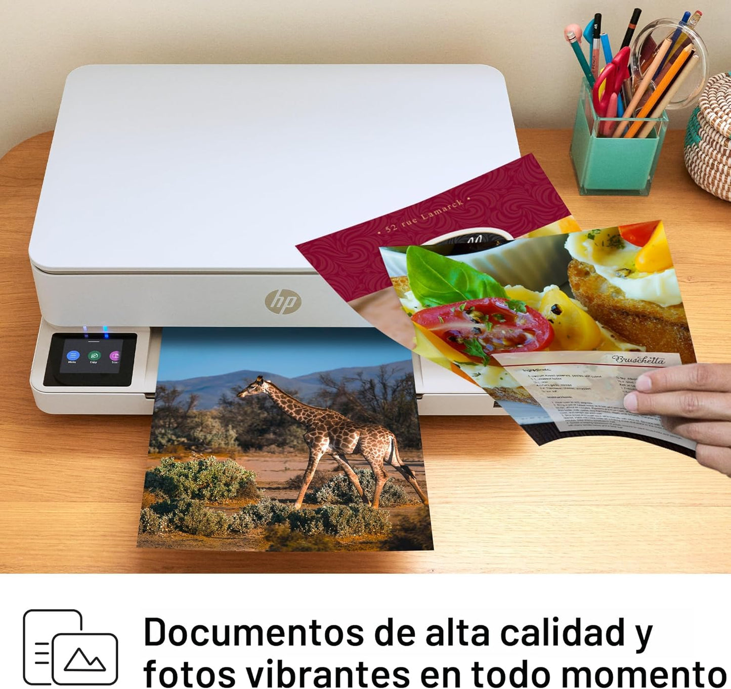 HP Envy 6155e Impresora inalámbrica todo en uno de inyección de tinta a color, Portobello, Imprimir, escanear, copiar, Impresión dúplex Ideal para el hogar, prueba de 3 meses de Instant Ink incluida