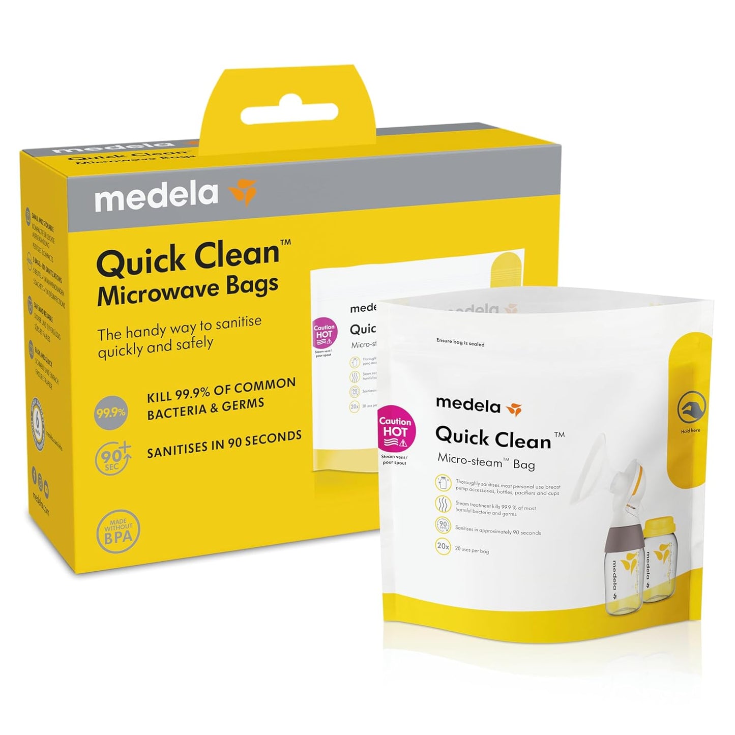 Bolsas de limpieza rápida Medela Micro-Steam, paquete de 5