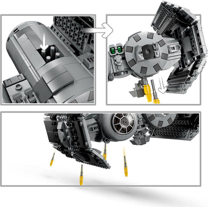 LEGO Star Wars TIE Bomber Kit de Construcción de Modelo, Caza Estelar de Juguete de Star Wars con Figura de Droide Gonk, Minifigura de Darth Vader y Sable de Luz, Regalo Coleccionable de Star Wars