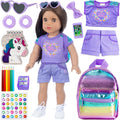 18INDC Conjunto de ropa y accesorios para muñeca de niña de 18 pulg...
