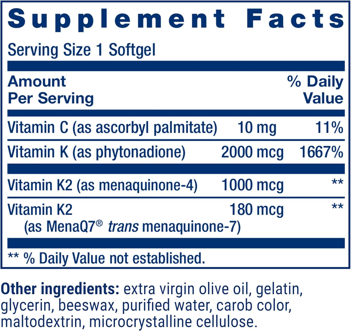 Life Extension Super K, Vitamina K1, Vitamina K2 MK-7, Vitamina K2...