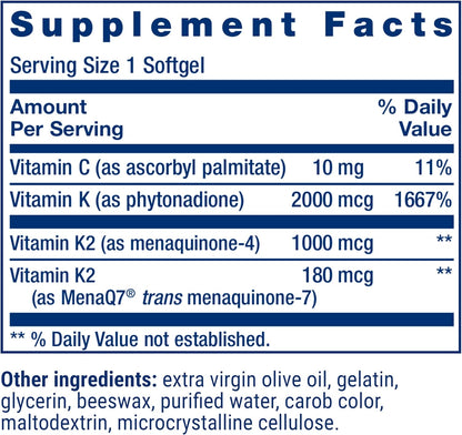 Life Extension Super K, Vitamina K1, Vitamina K2 MK-7, Vitamina K2...