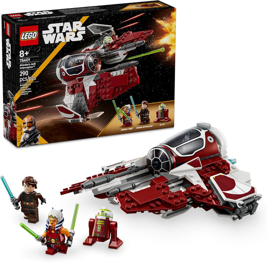 LEGO Star Wars: The Clone Wars Ahsoka's Jedi Interceptor Juguete de construcción de nave espacial – Juguete de Star Wars para niños y niñas, a partir de 8 años – Idea de regalo para cumpleaños – 75401