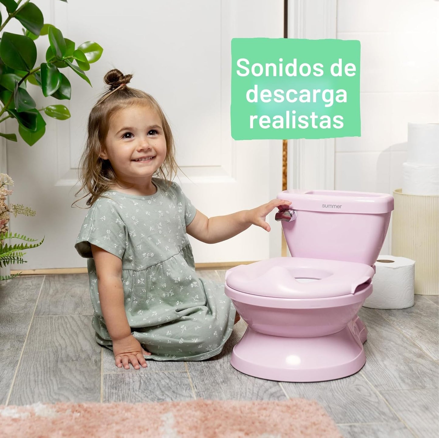 Ingenuity My Size Potty Pro en rosa, inodoro de entrenamiento infan...