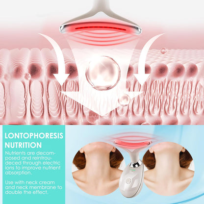 Masajeador facial con luz roja-terapia para cara y cuello, varita d...