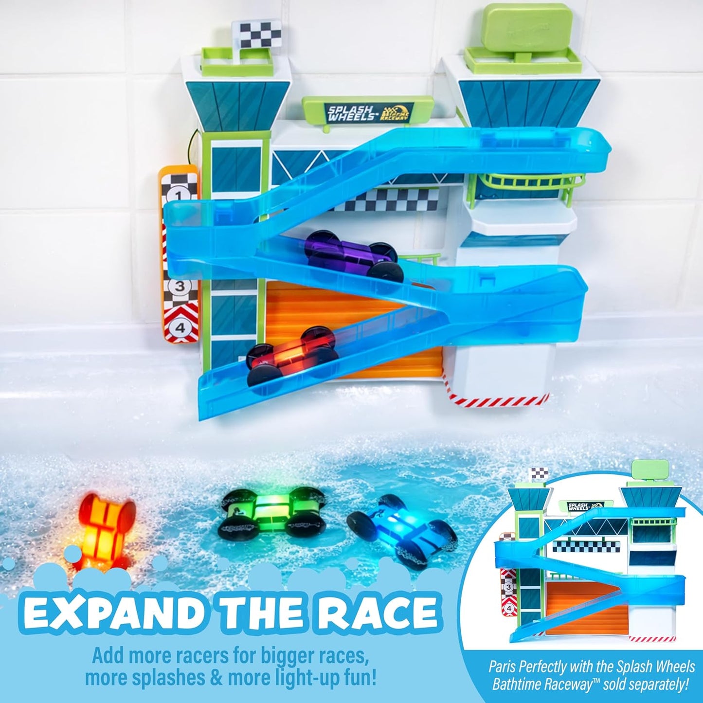 Tub Works® Splash Wheels™ Race Car Light Up Bath Toys, 3 Pack | Wat...