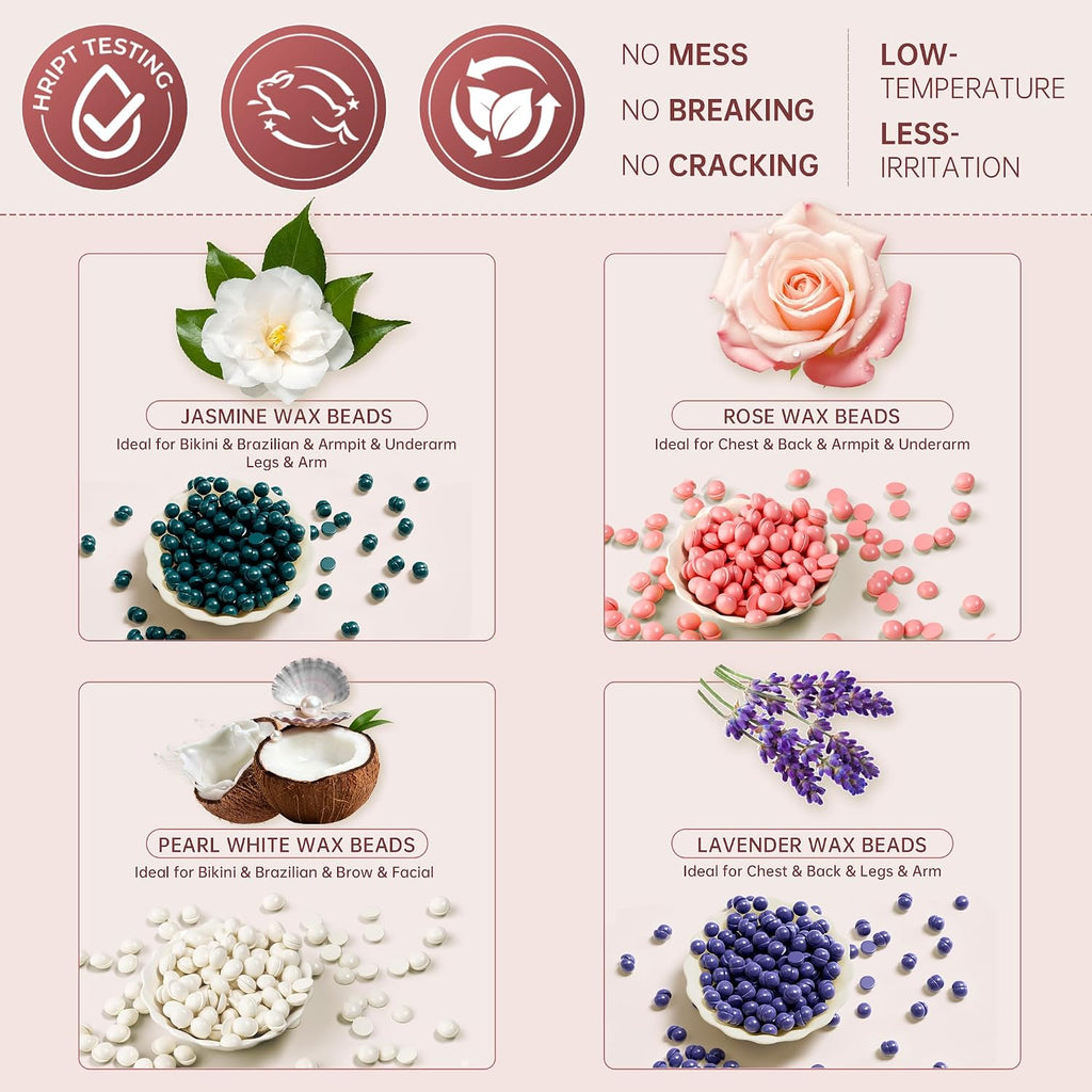 Lifestance Kit de depilación para mujeres y hombres - Calentador di...