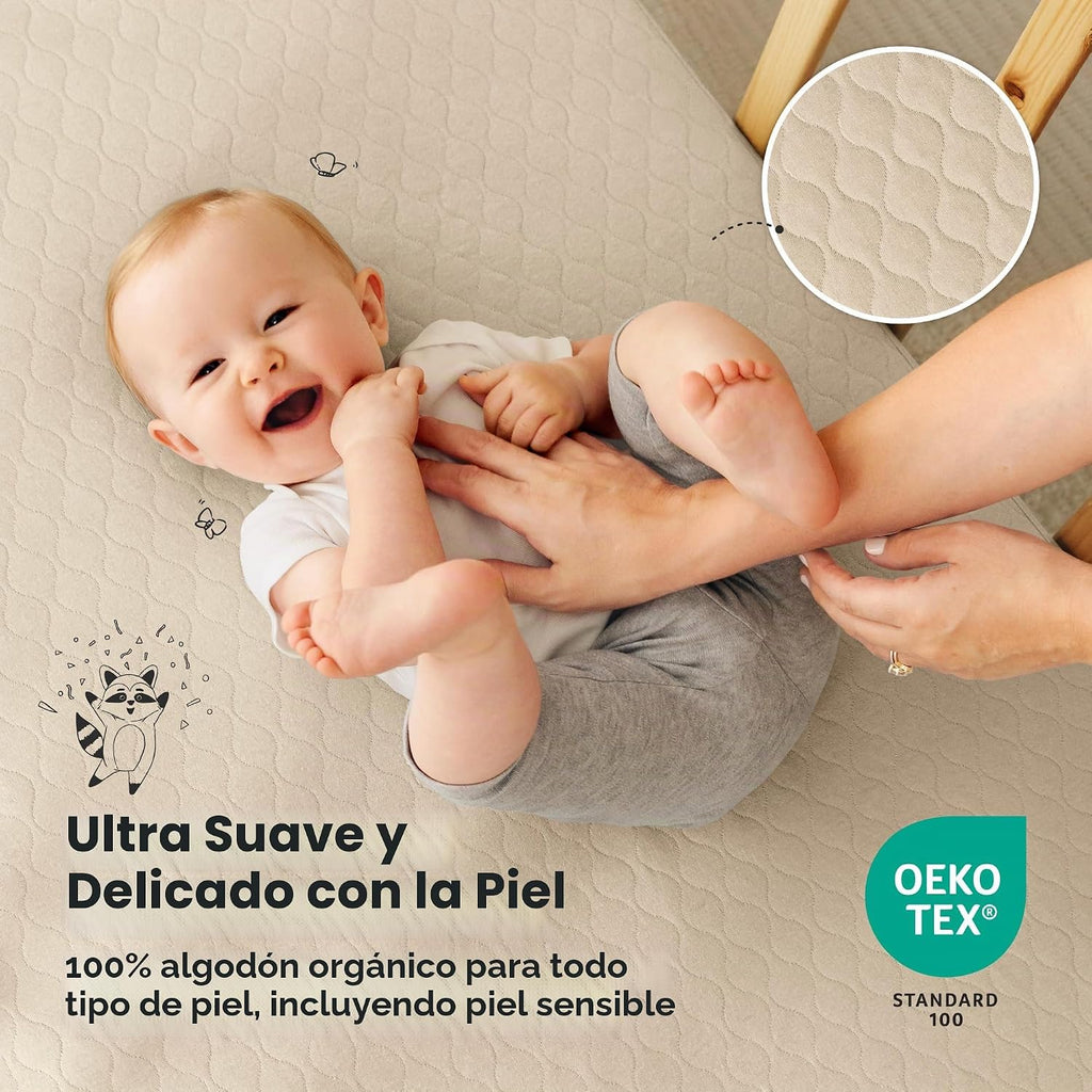 Paquete de 2 fundas protectoras de colchón impermeables para cuna,...