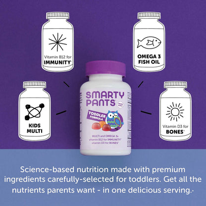SmartyPants Gomitas Multivitamínicas para Niños Pequeños: Aceite de...