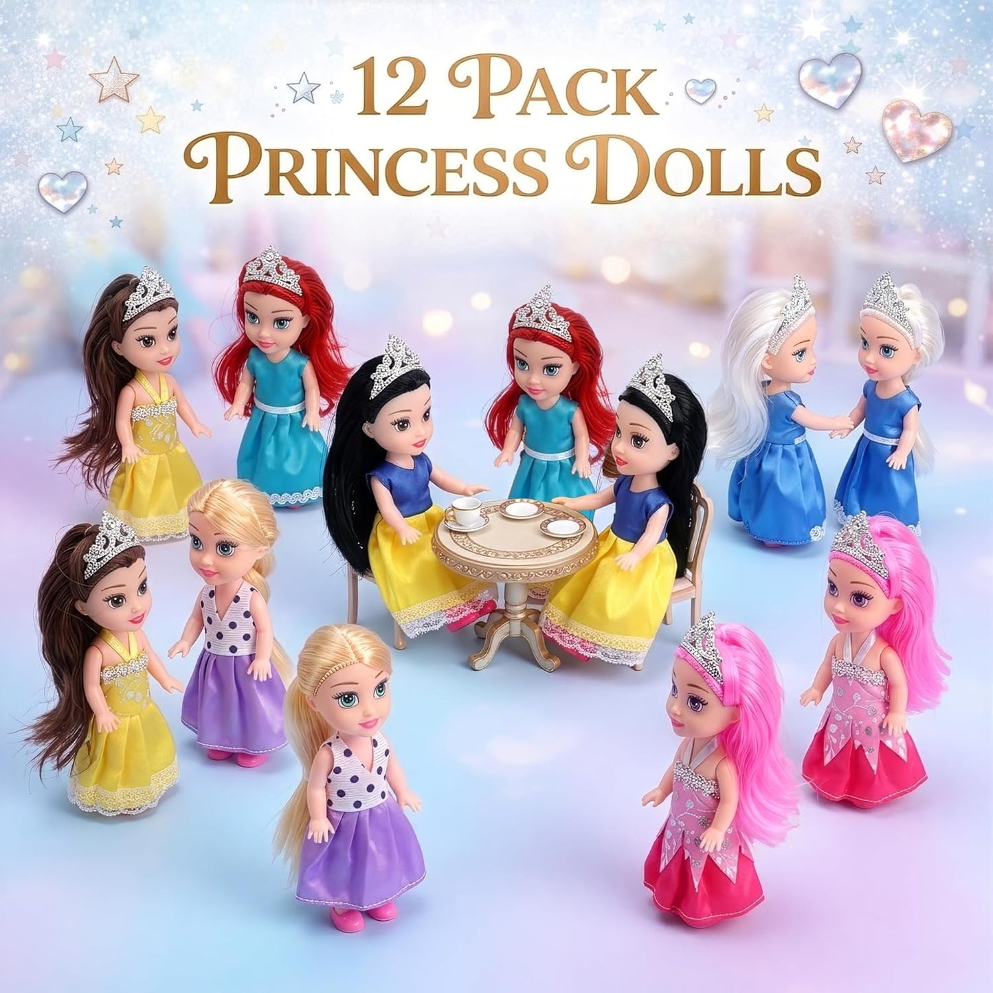 Liberty Imports Paquete de 12 Muñecas Pequeñas de Princesa Real - J...