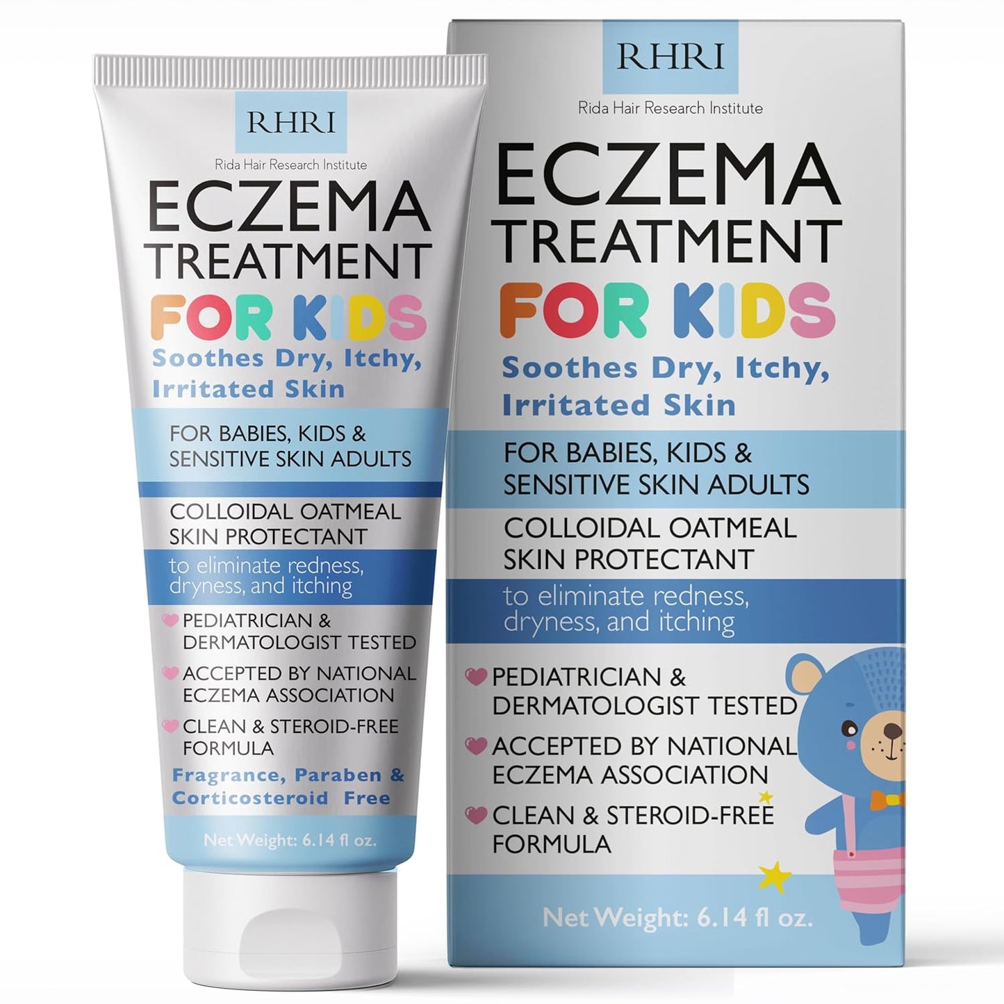 Crema para eccema para niños | Crema para eccema con avena coloidal | Cuidado de la piel de los niños para piel seca, picazón, roja e irritada con hidratación calmante | Hidratante para piel sensible