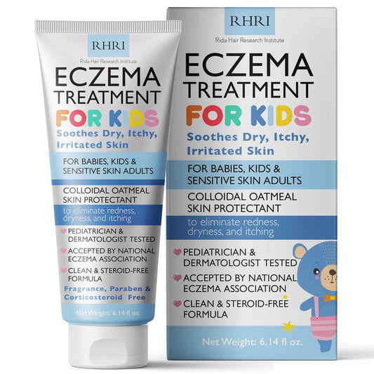 Crema para eccema para niños | Crema para eccema con avena coloidal | Cuidado de la piel de los niños para piel seca, picazón, roja e irritada con hidratación calmante | Hidratante para piel sensible