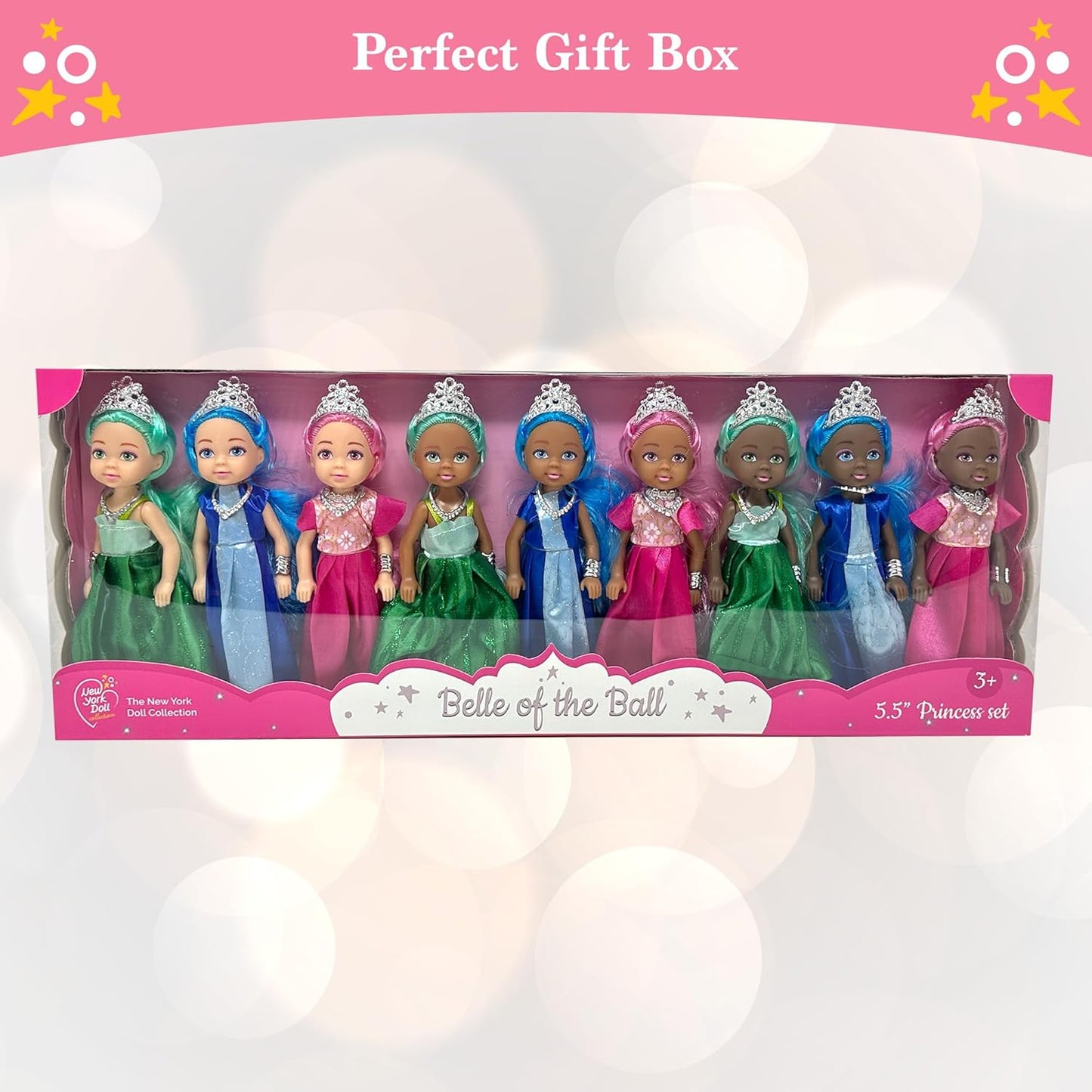 Juego de muñecas pequeñas con mini muñecas de princesa para niñas \...