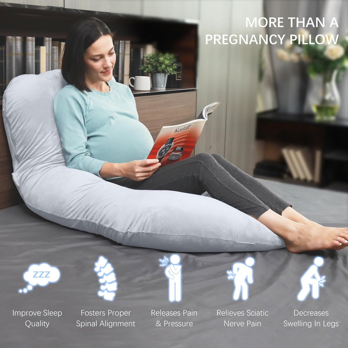 MOON PARK - Almohadas de embarazo y maternidad de cuerpo completo p...