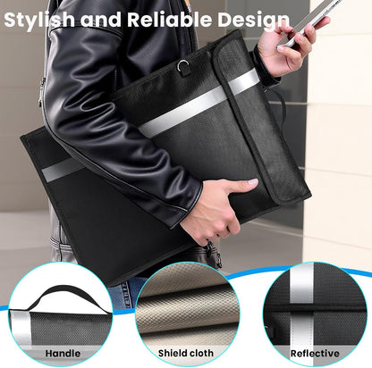 Bolsas Faraday a prueba de EMP, bolsa Faraday antirrastreo para teléfonos, computadoras portátiles, tabletas y llaves de coche, bolsas EMP con ignífugo e impermeable, jaula Faraday con asa