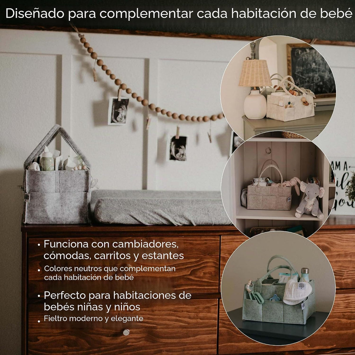 Parker Baby Organizador de pañales para bebé, contenedor para dormi...