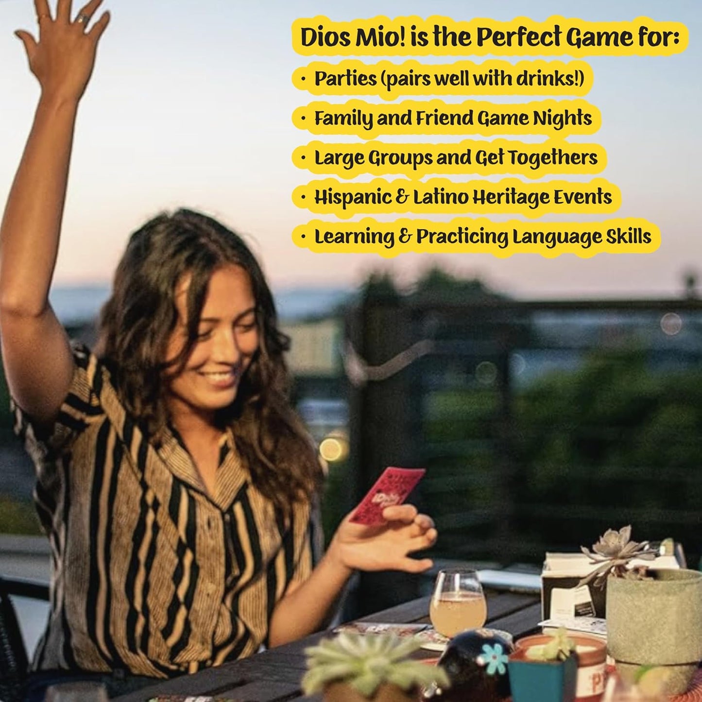 Dios Mio! Juego de fiesta latina - 275 cartas en inglés y español para latinos, mayores de 17 años y 2+ jugadores | 275 cartas en inglés para latinos, mayores de 17 años y 2+ jugadores