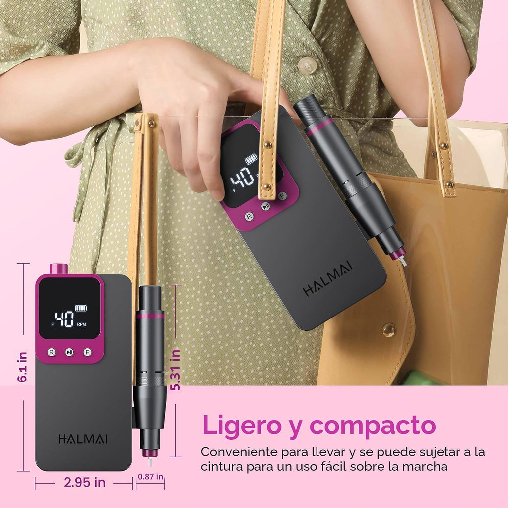 Taladro de uñas eléctrico profesional, lima de uñas portátil para u...
