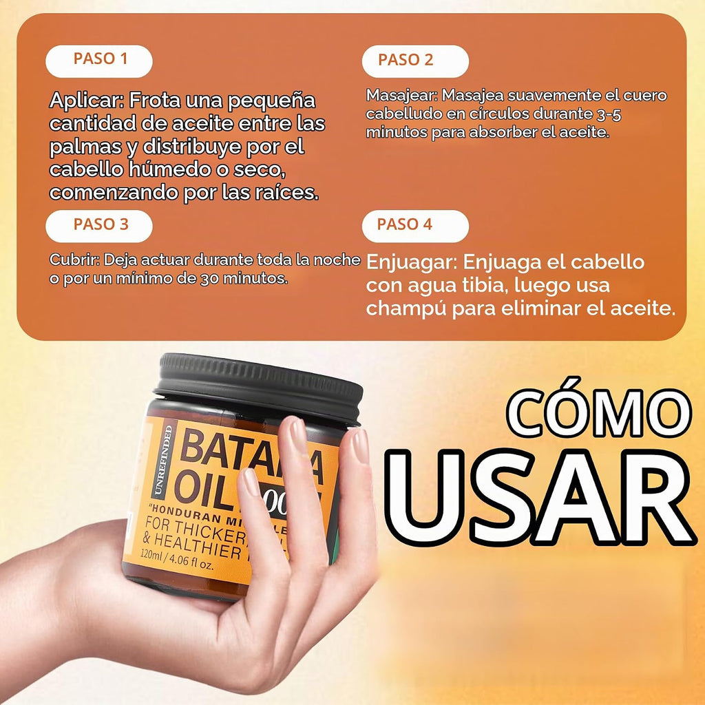 WEEMOTD Aceite de batana sin refinar para el crecimiento del cabell...