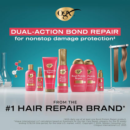 OGX Repair &amp; Protect Bond Protein Repair 450°F Spray protector...