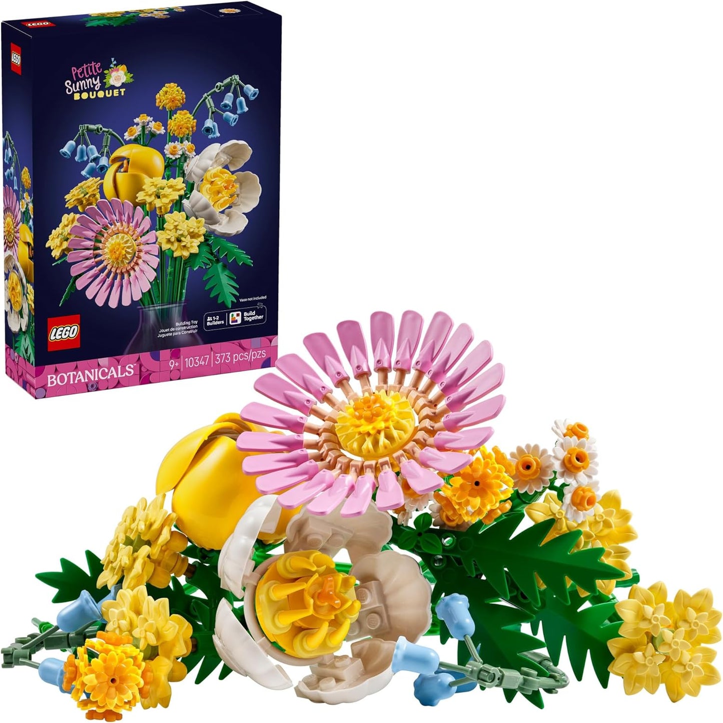 LEGO Botanicals - Juguete de construcción de ramo pequeño soleado – Arreglo floral de bricolaje para niñas y niños, a partir de 9 años, regalo para cumpleaños, dormitorio, escritorio, decoración del
