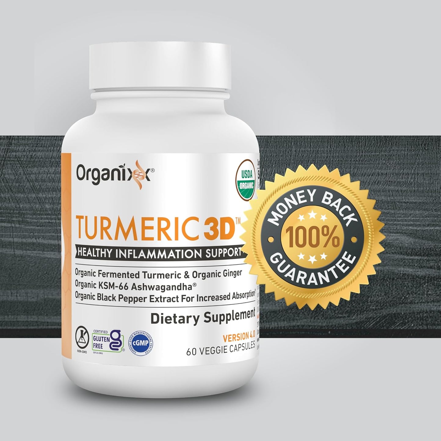 Organixx Suplemento orgánico de curcumina de cúrcuma USDA con Ashwa...