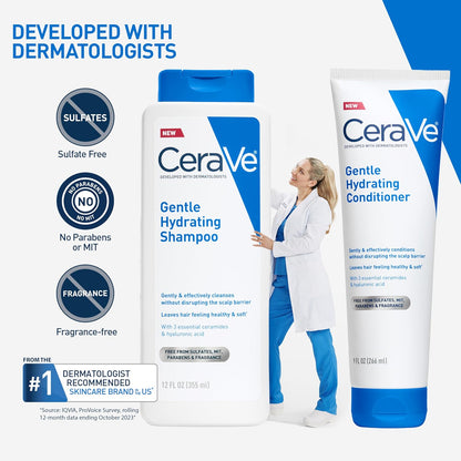 CeraVe Champú Hidratante Suave, Con Ceramidas, Niacinamida y Ácido...