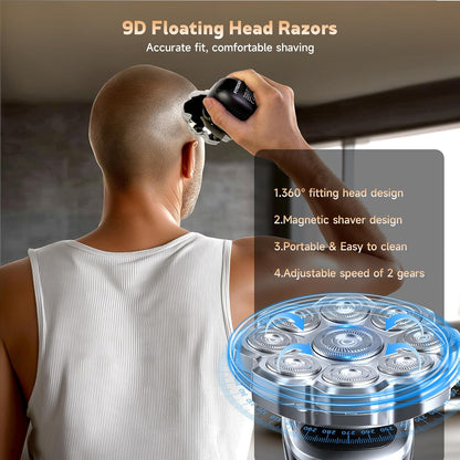 Maquinilla de afeitar eléctrica para hombres, afeitadoras de cabeza...