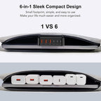Cargador USB C Rápido, 100W GaN Estación de Carga de 6 Puertos Tipo...