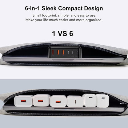 Cargador USB C Rápido, 100W GaN Estación de Carga de 6 Puertos Tipo...