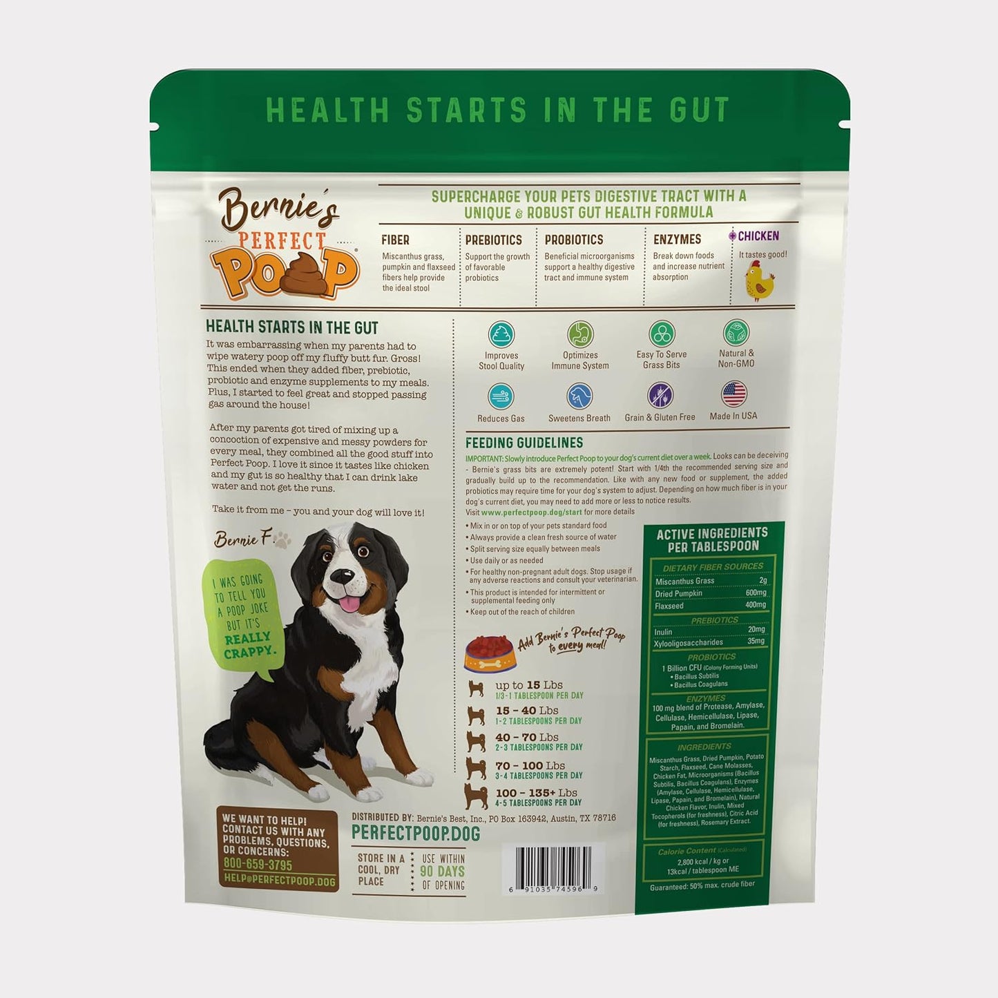 Suplemento Perfect Poop para la digestión y salud general para perr...