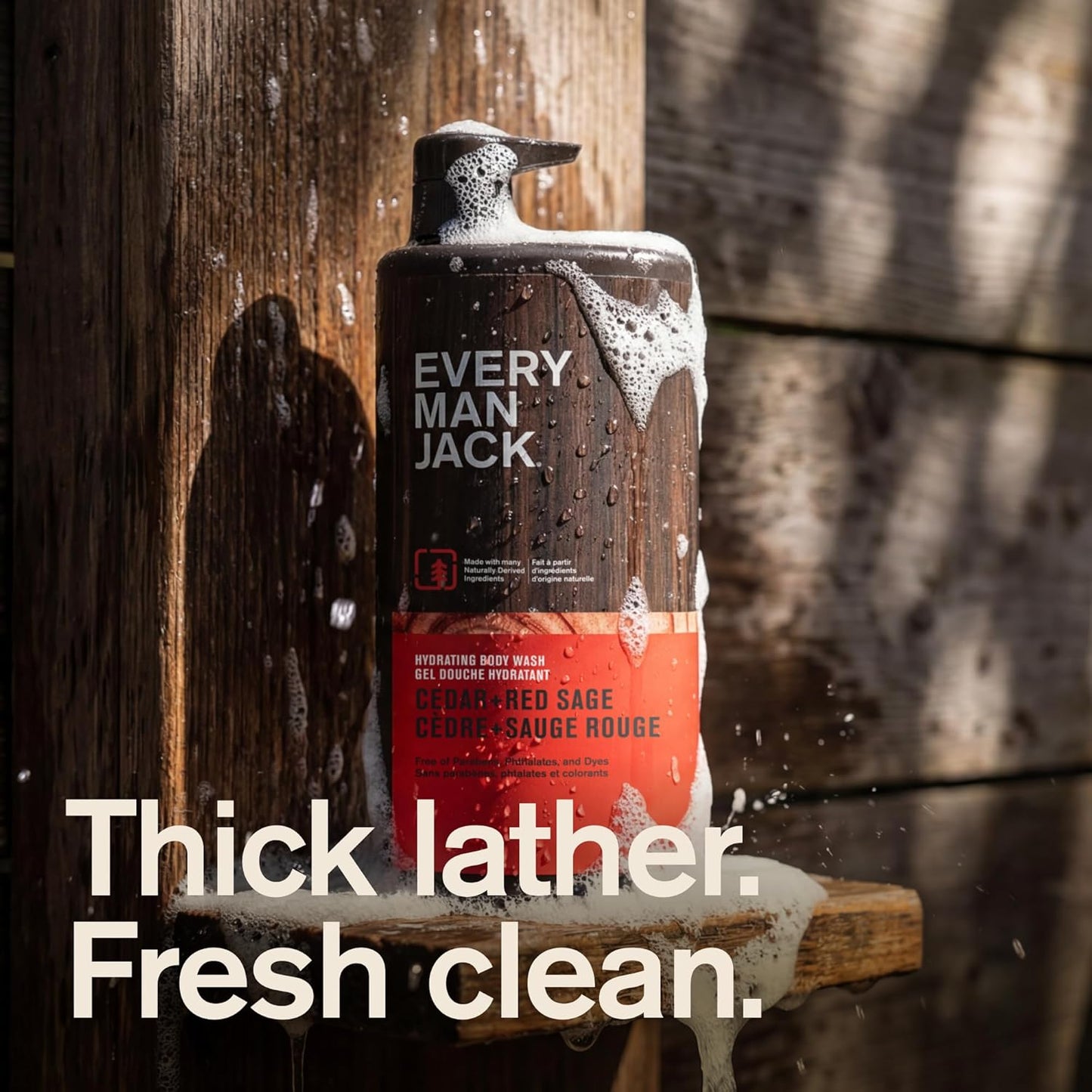 Every Man Jack Cedar + Red Sage Gel de baño para hombre para todo t...